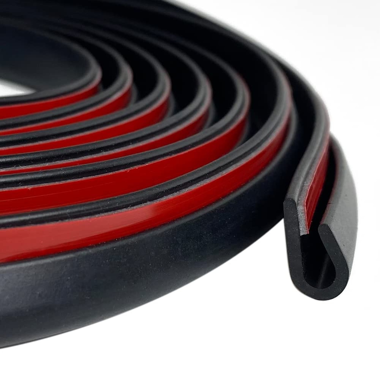 Rubber Edge Trim Black, U Channel Rubber Seal Strip with Self-Adhesive Tape, …