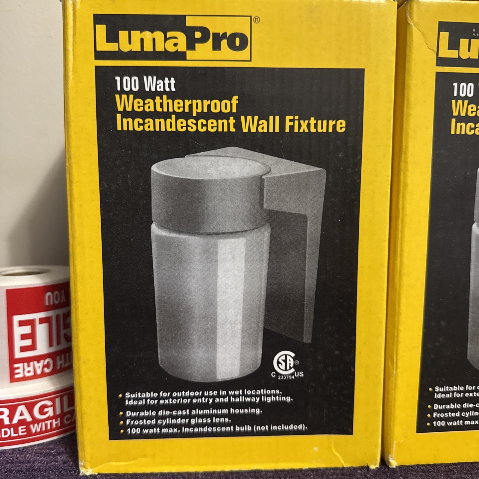 LumaPro 100 W Waterproof Incandescent Wall Fixture ￼3RB20 New Sold Individually