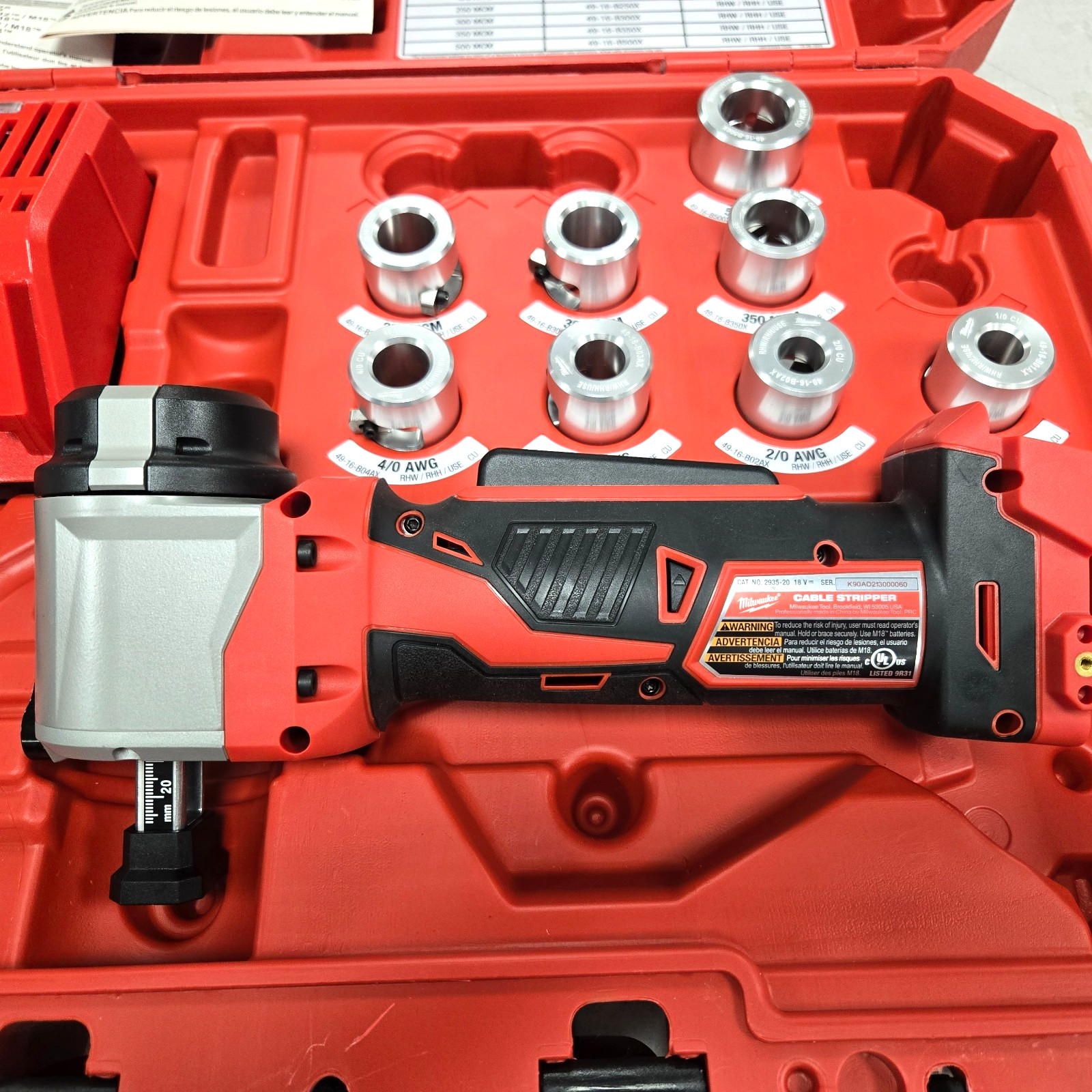 FACTORY RECONDITIONED Milwaukee 2935X-21 M18 Cable Stripper Kit for RHW RHH USE