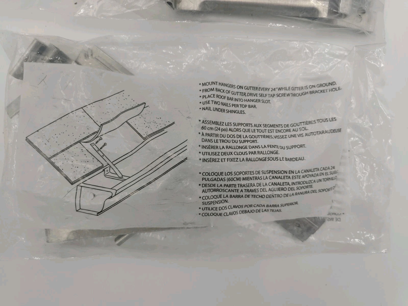 2 Packs of Amerimax 5″ Mill Finish Roof Gutter Hanger & Strap 8 Total Brackets