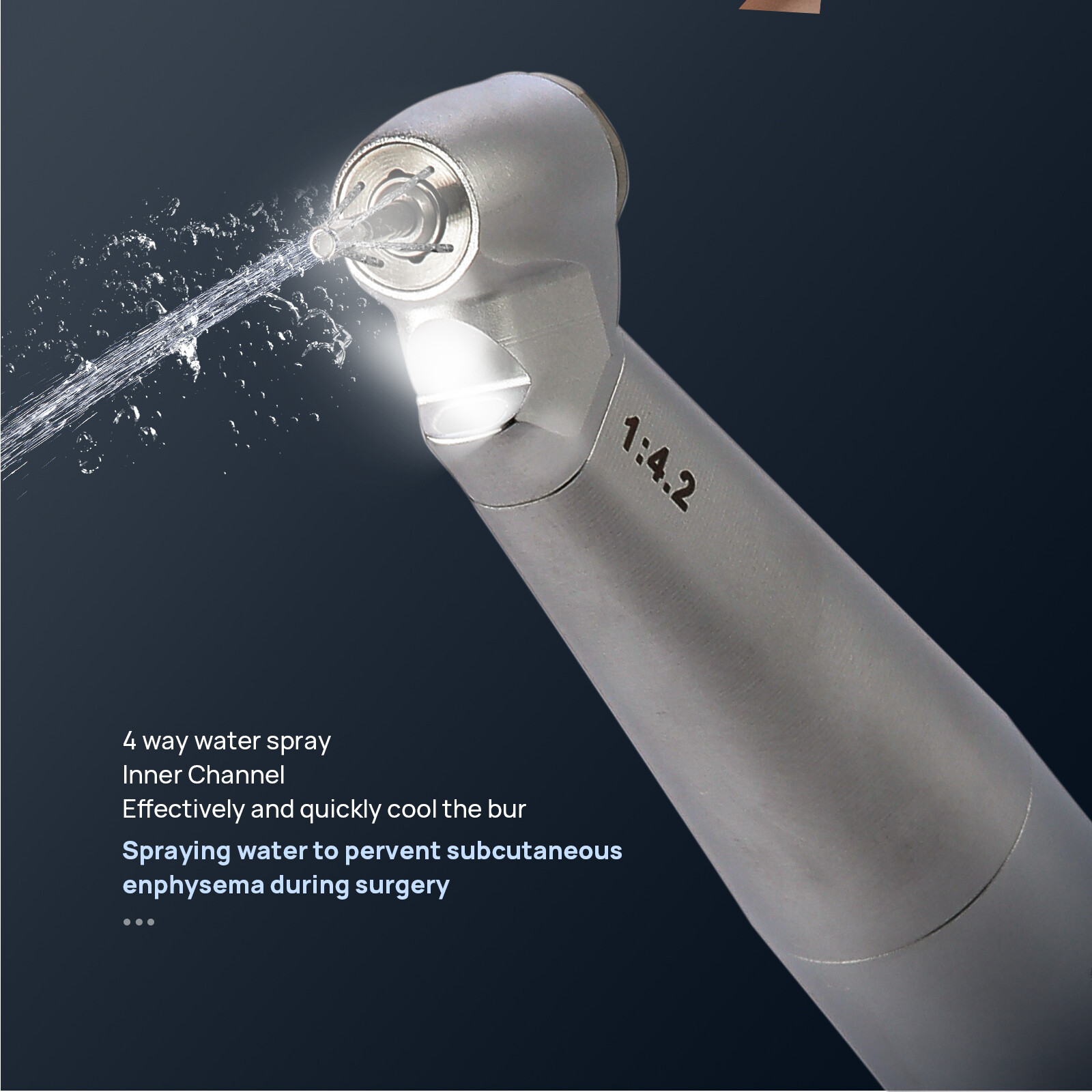 COXO Dental Head Handpiece 1:5/1:4.2 Contra Speed Electric W/Fiber Spray FG burs