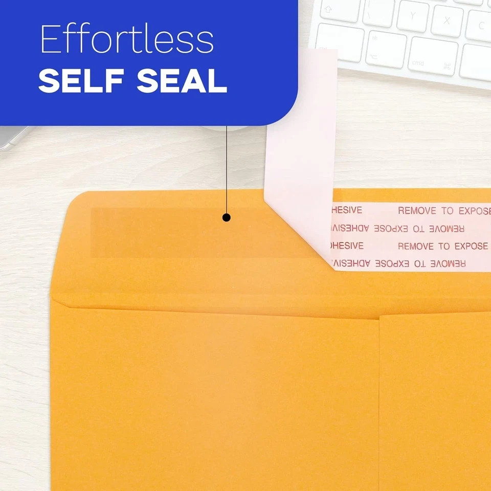 6×9 Manilla Envelopes Self Seal 250 PCS, Goefun Small Brown Kraft 6×9,