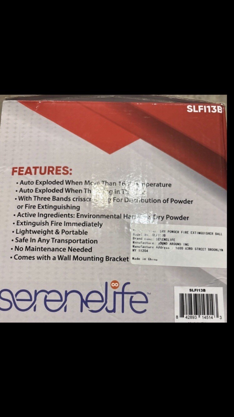 2 X SereneLife Automatic Fire Ball Extinguisher W/ Mounting Bracket- Fire Safety
