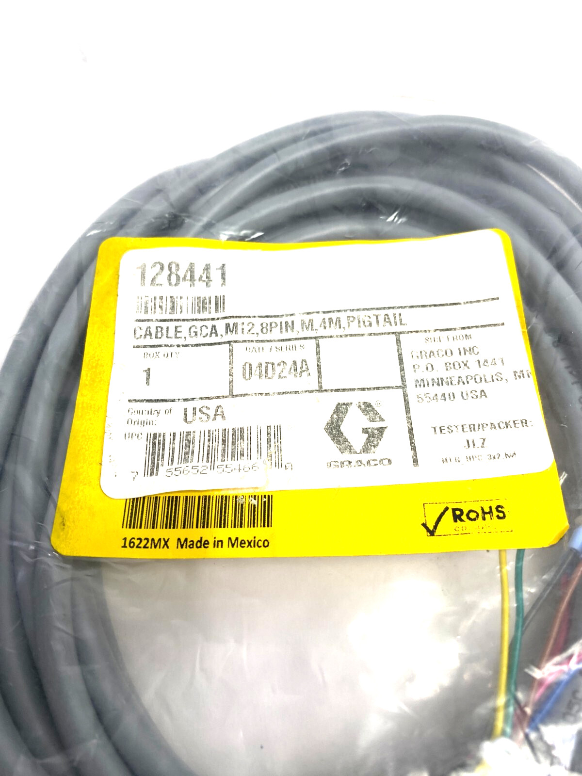 Turck RS 8T-4/S113 Eurofast Single Ended Cordset M12 8-Pin to Pigtail U-84181