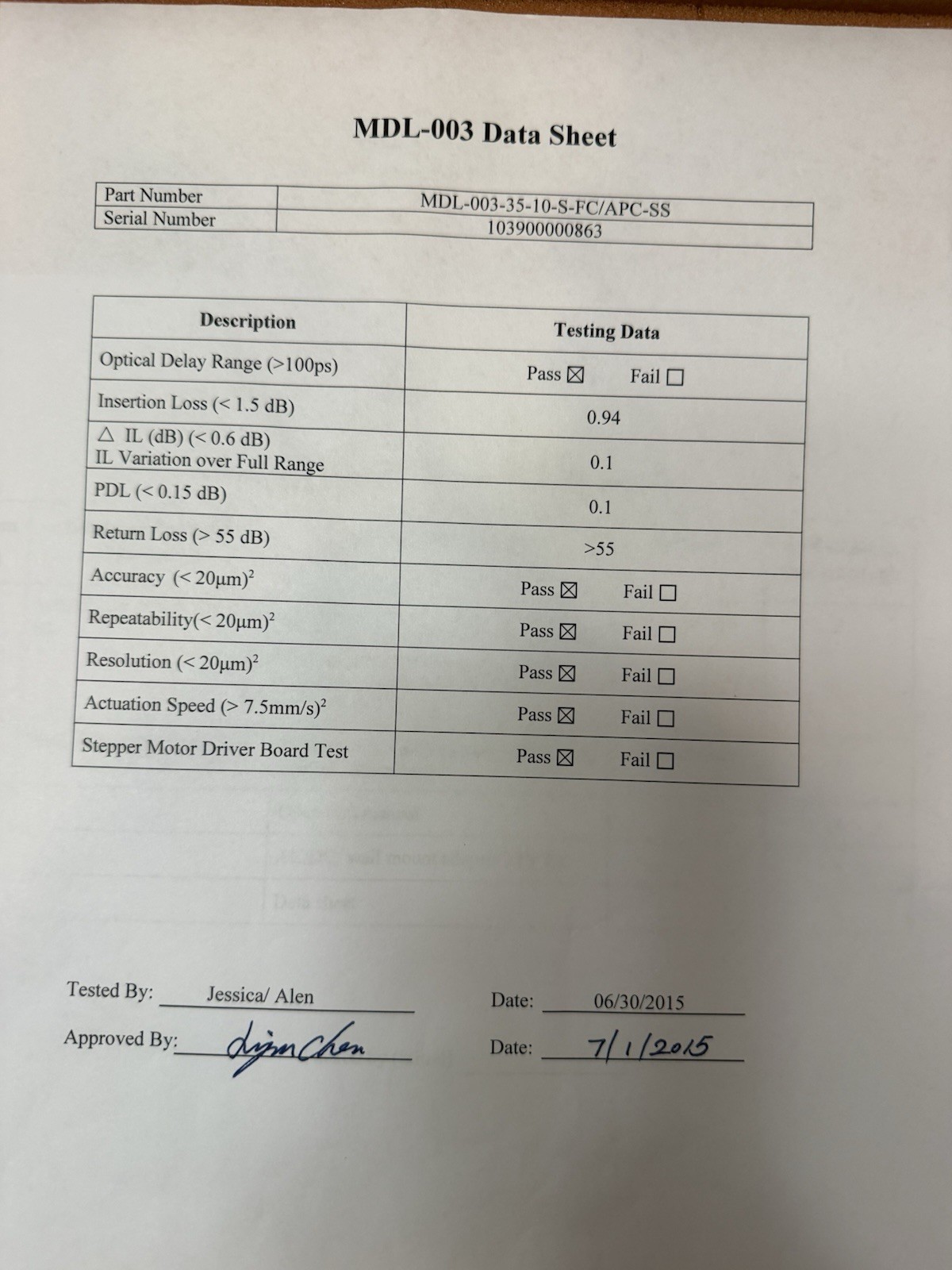 General Photonics MDL-003-35-10-S-FC/APC-SS