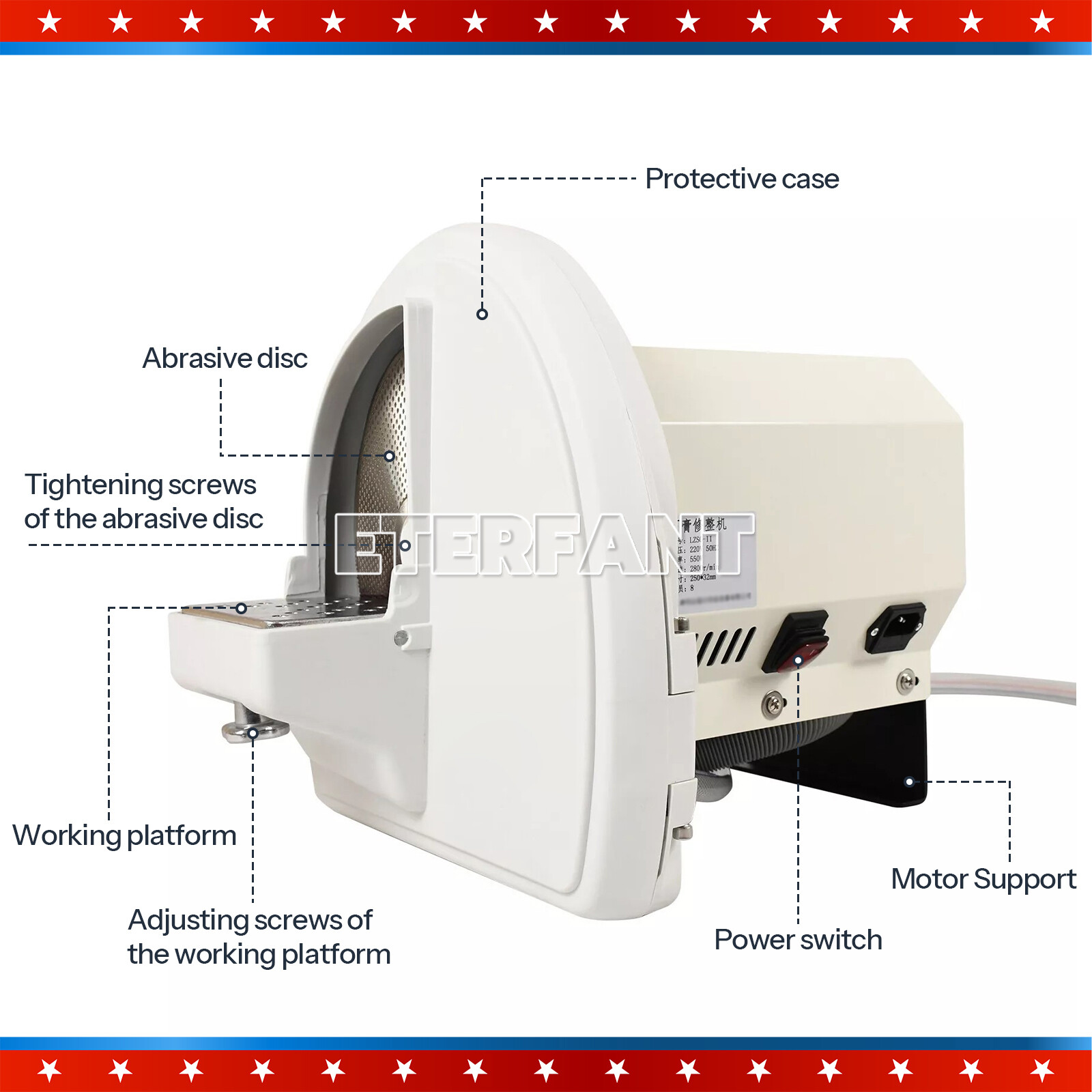 ETERFANT Plaster Model Arch Trimmer with Diamond Disc Wheel Equipment Dental Lab