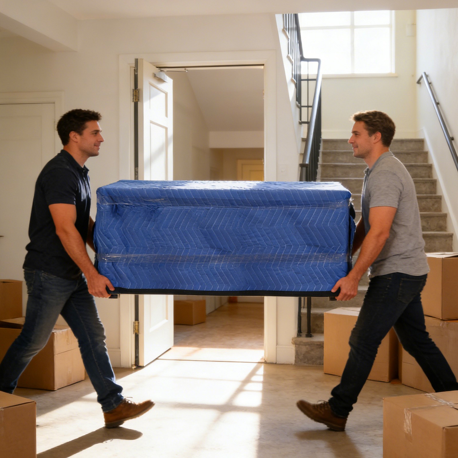 12 Heavy Duty Moving Packing Blankets Ultra Thick Pro 72″x80″ Furniture Pad Blue