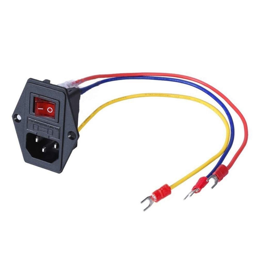15A 250V Rocker Switch On/Off Power Socket Inlet Module Plug 10A Fuse Switch …