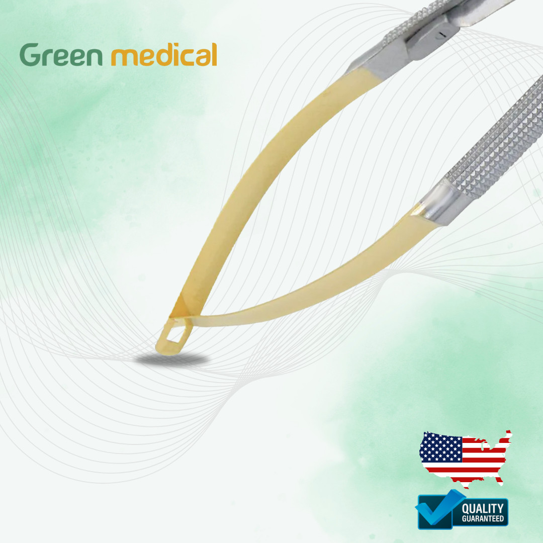 Castroviejo Needle Holder 14 cm Straight 5.5 ”with lock TC gold surgical suture