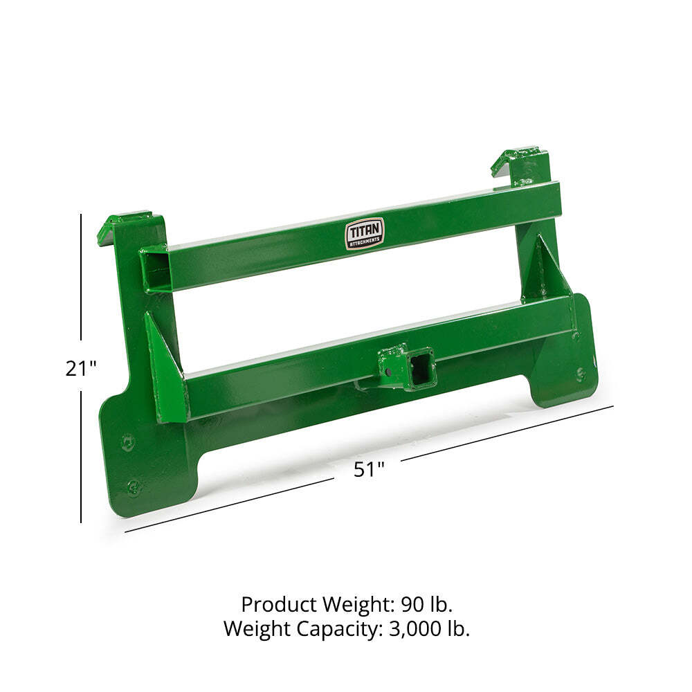 Titan Attachments Receiver Mount Plate Fits Front Loader Hook and Pin Connection