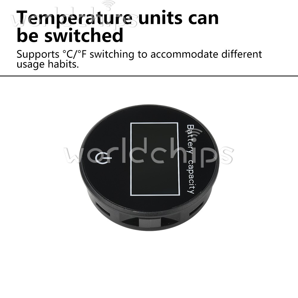 LCD Digital Battery Level Indicator Voltage Power Percentage Temperature Display