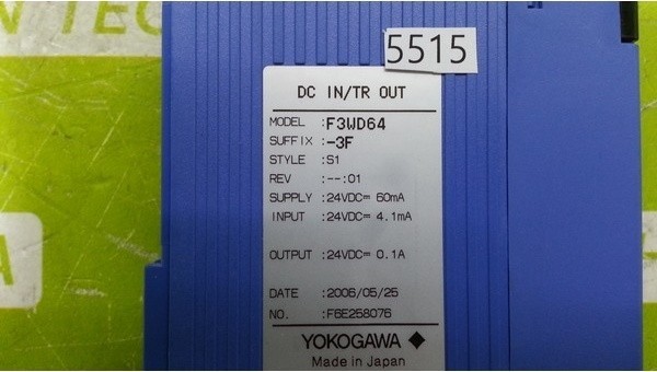 YOKOGAWA F3WD64-3F I/O Module Tested