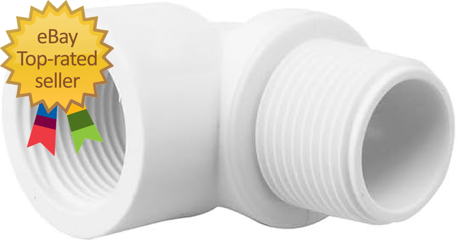 6PCS White 90 Degree Street Elbow Coupling 3/4» PVC Male Thread to Female Threa