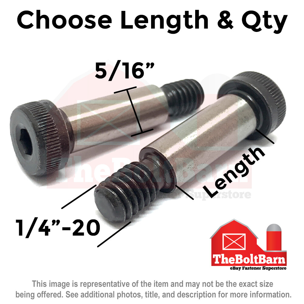 5/16 Alloy Socket Shoulder Stripper Bolts Black Oxide 1/4″-20 Thread (Pick Size)