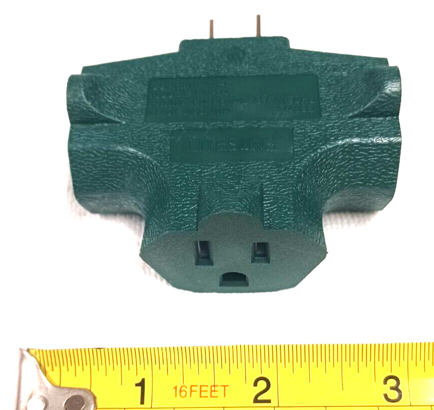WALL TAP 3 WAY OUTLET PLUG ADAPTOR 15 AMP 125 VOLT 1875 WATT