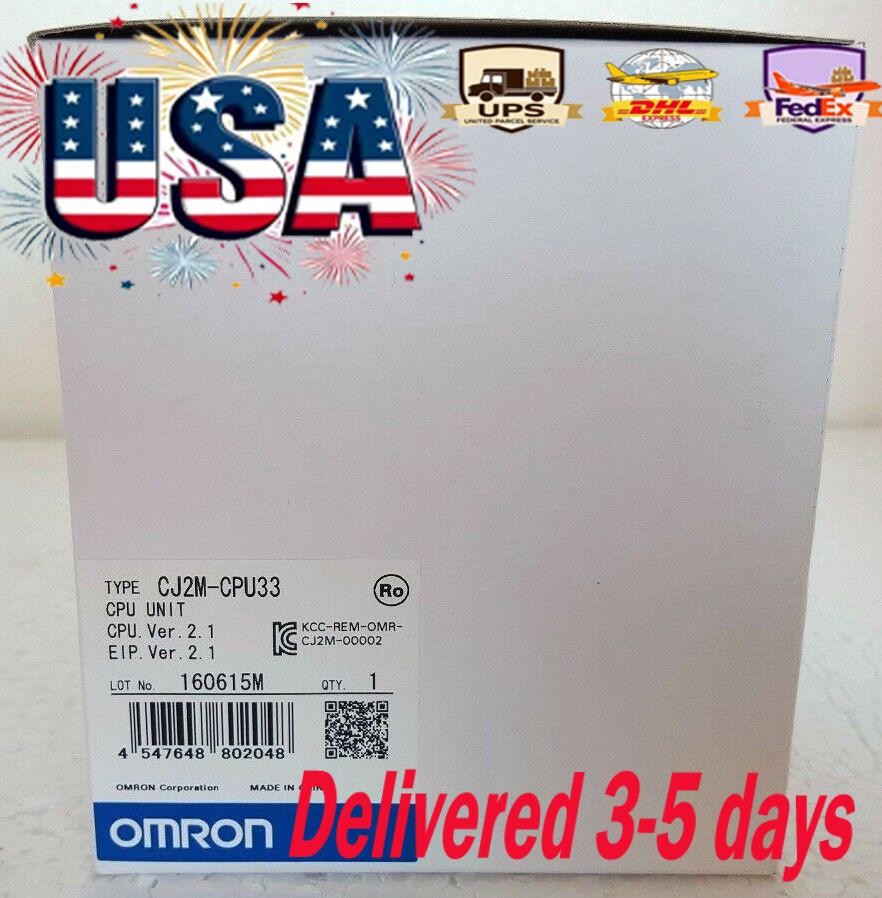 One New Omron CJ2M-CPU33 CPU Unit CJ2MCPU33 In Box Fast Shipping US Free TAX