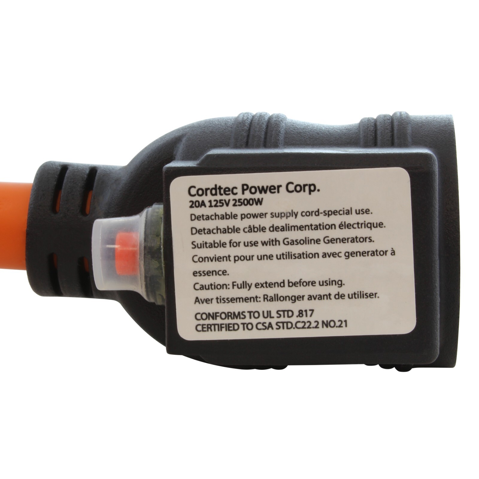 30 Amp NEMA TT-30P to 20 Amp NEMA 5-20R Adapter With 20 Amp Breaker by AC WORKS®