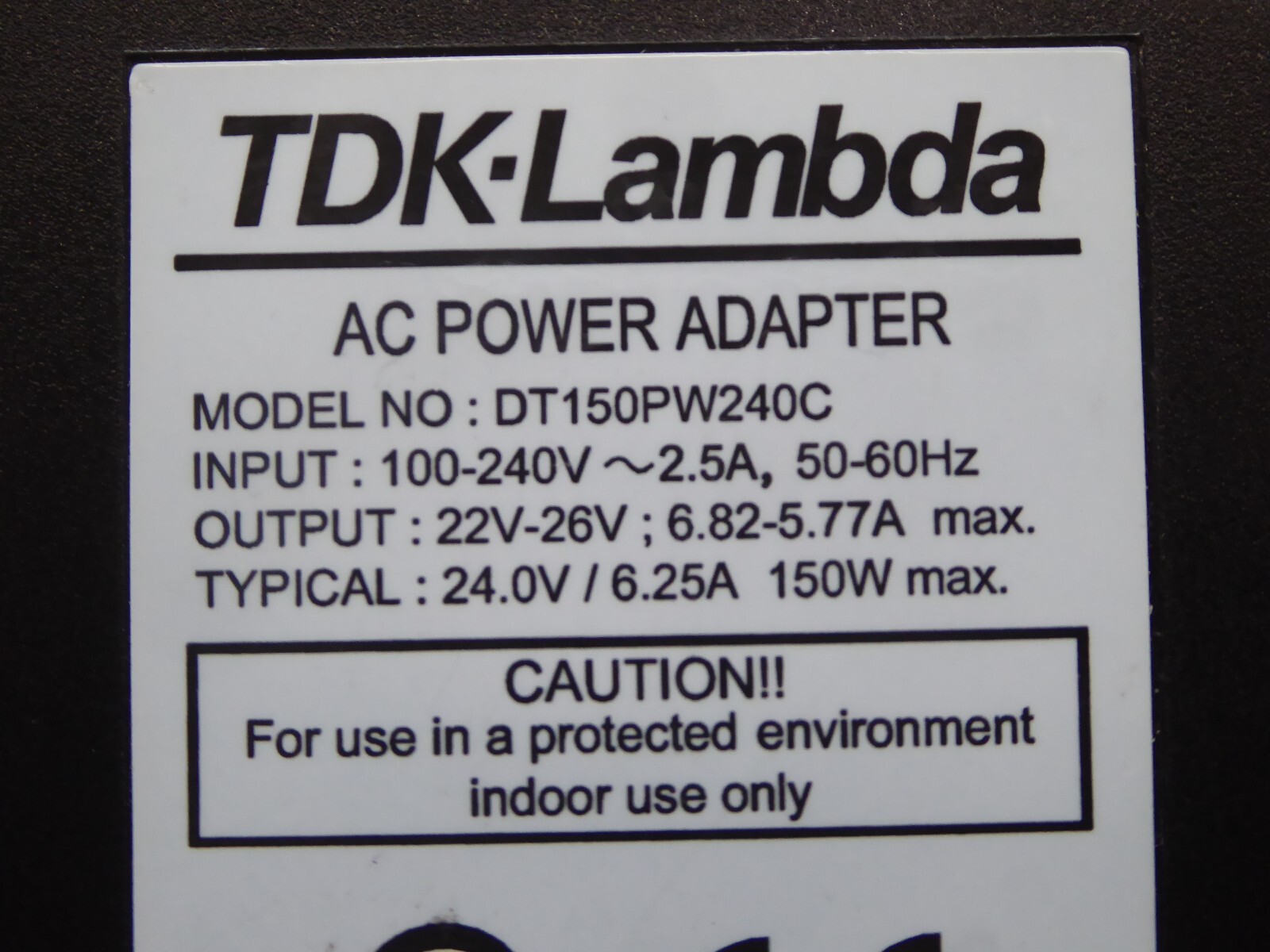 TDK Lambda DT150PW240C 24.0V 4-Pin XLR Power Adapter for Marshall Electronics