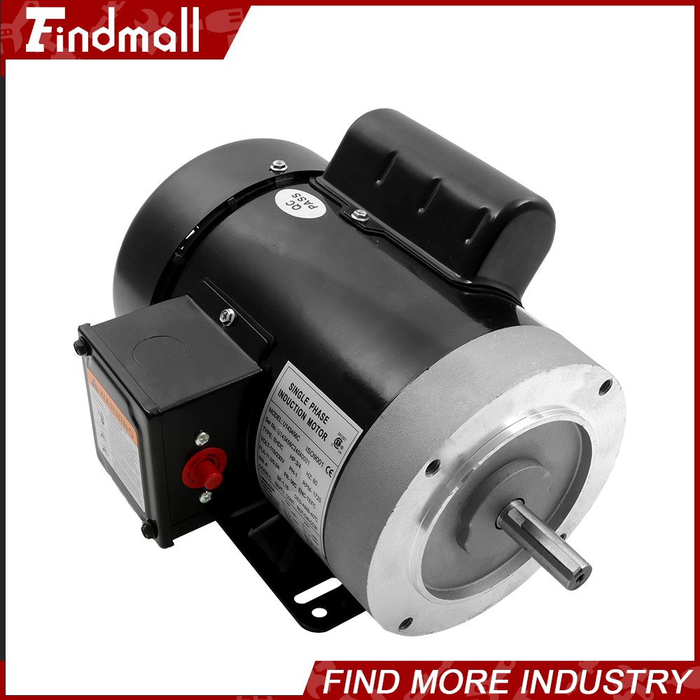 3/4 HP Electric Motor Single Phase 1725rpm 5/8» shaft 115V/230V 56C Frame