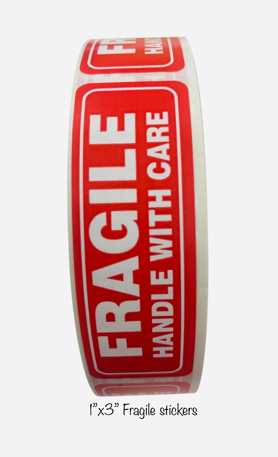 500 Red 1×3 Fragile Handle With Care Mailing Shipping Labels Stickers
