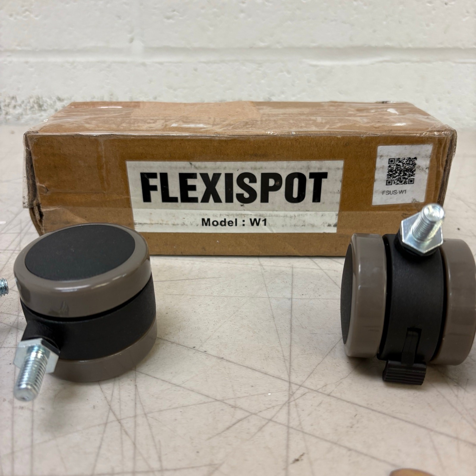 Flexispot Standing Desk Casters W1, Set of 4, Office Desk Wheels – Gray/Black