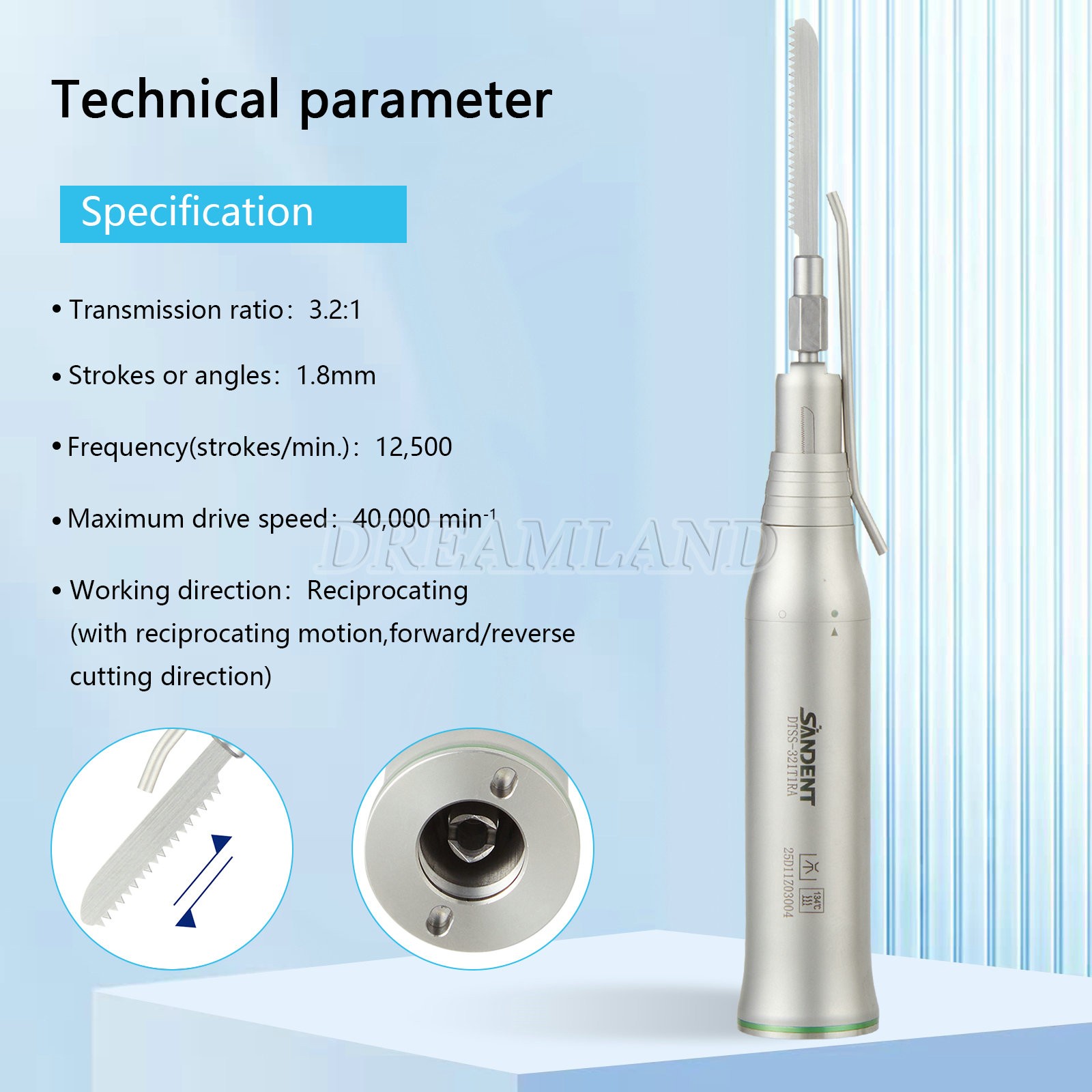 Dental Micro Saw Surgical Handpiece Reciprocating Bone Cutting Saw Blade Tools
