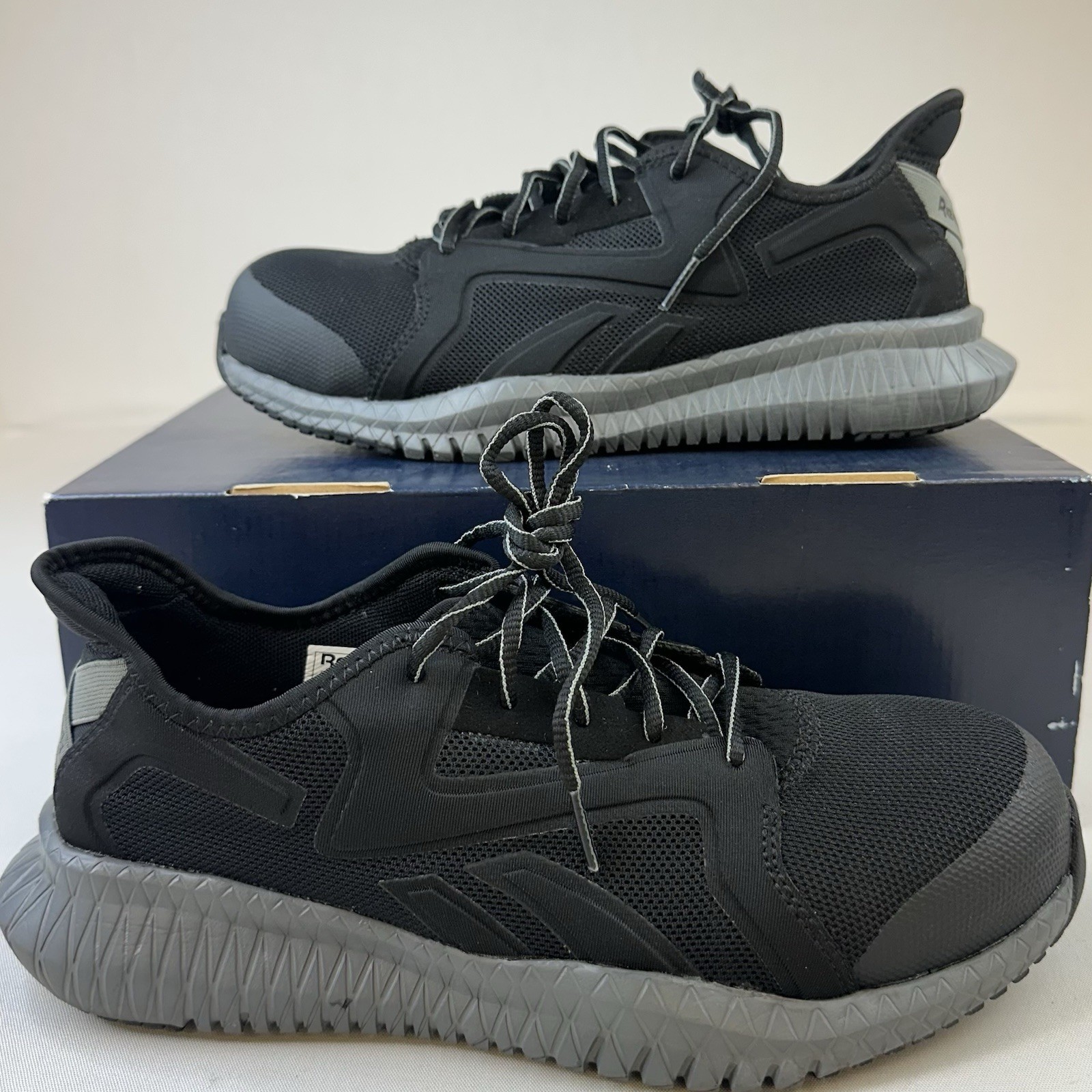 Reebok Flexagon 3.0 Work Shoes Athletic Sneaker Composite Toe Black Mens Sz 8 W