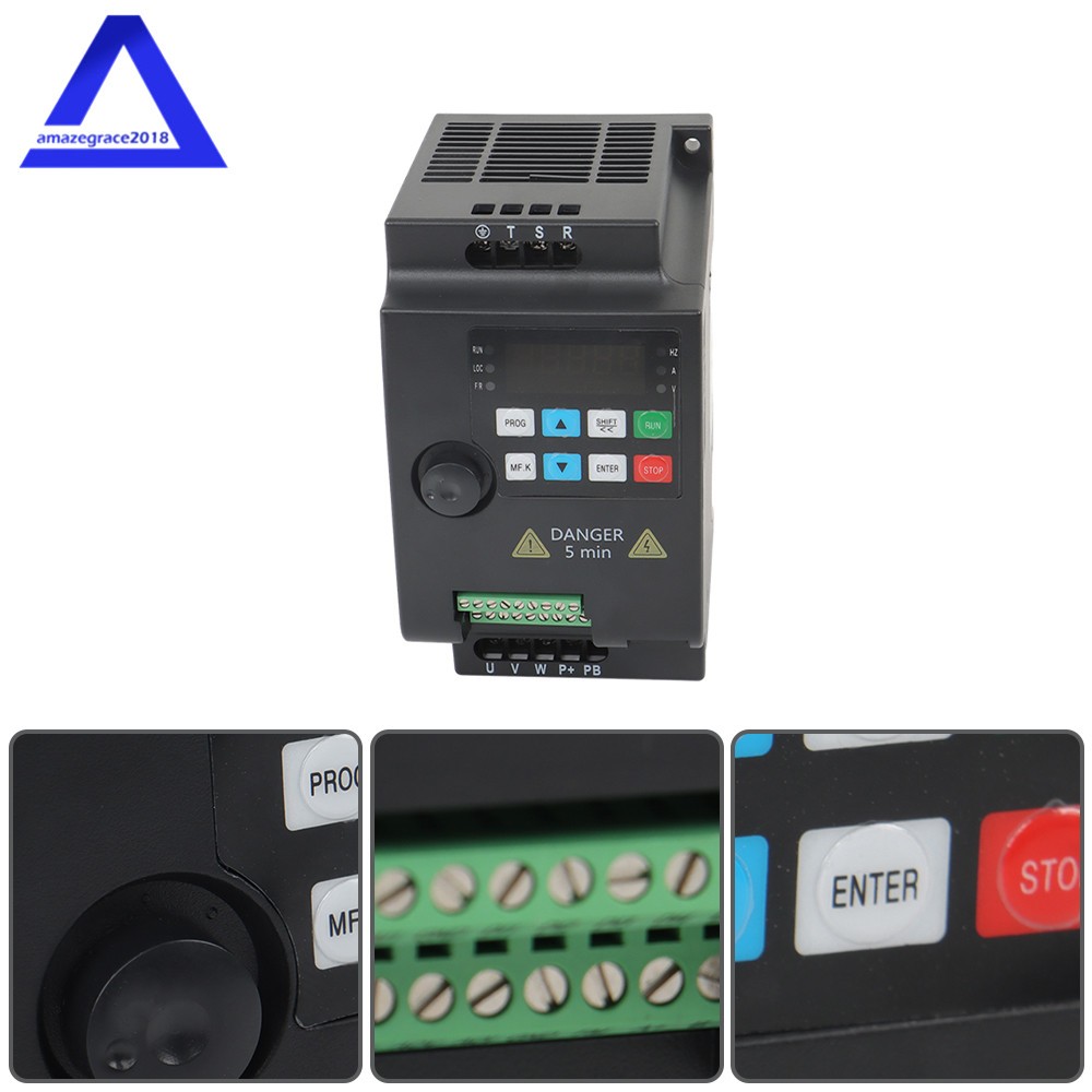 1 to 3 Phase Variable Frequency Drive Inverter 2.2 KW VFD 220 V 3 HP