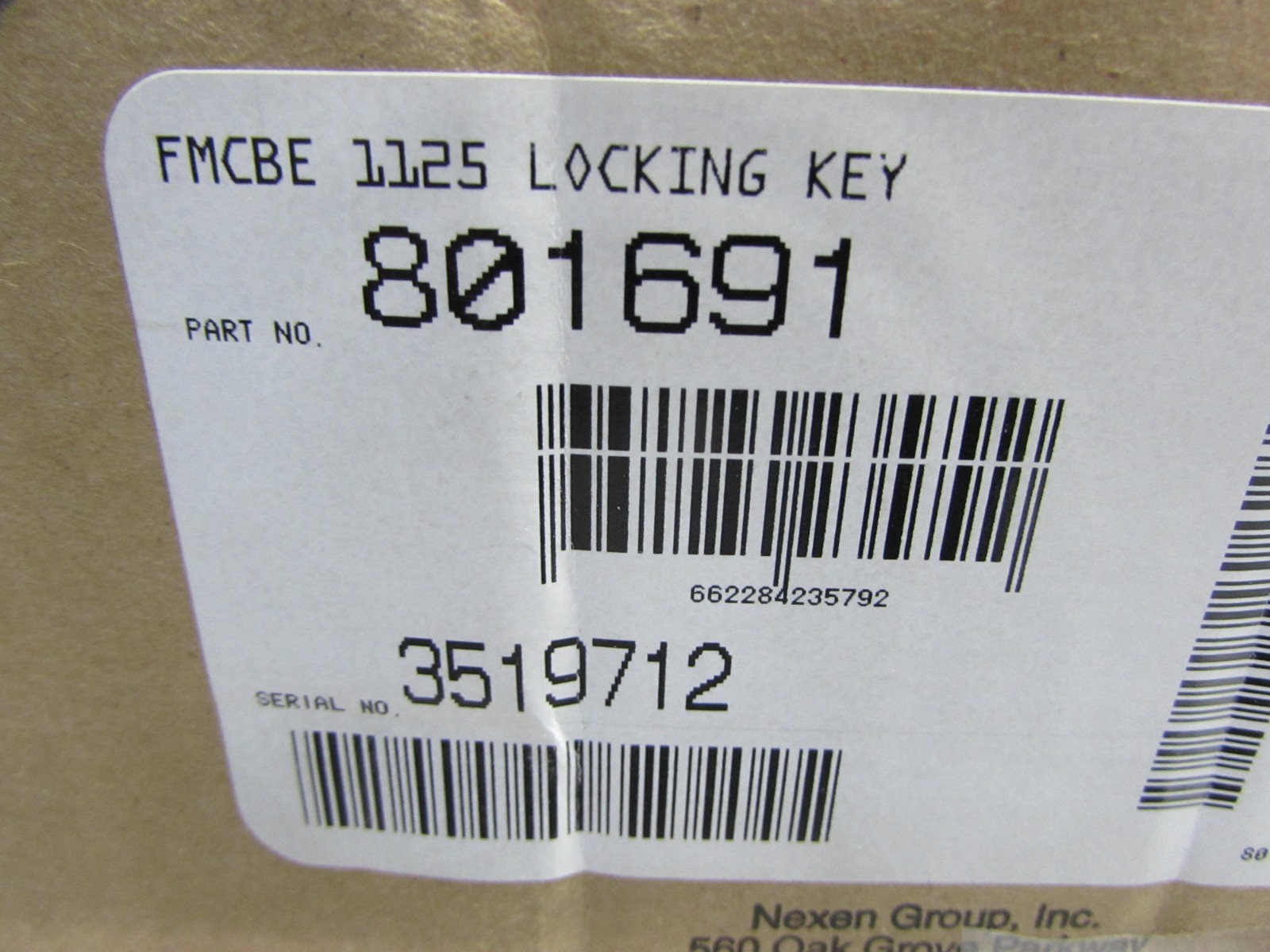 NEW! Nexen 801691 , FMCBE-1125,LOCKING KEY ,SPCL ,Clutch/ Brake NIB! MAKE OFFER!