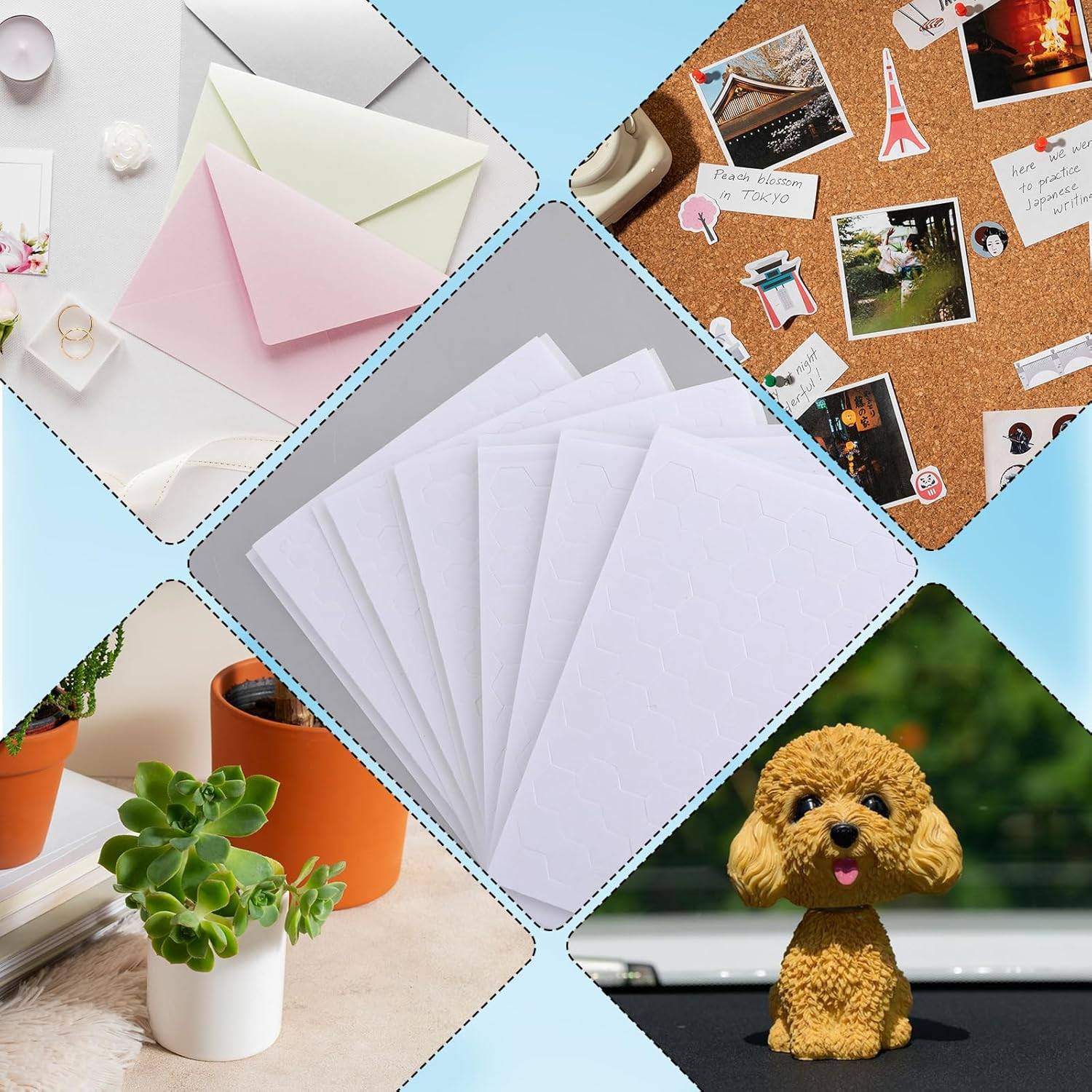 1020PCS Foam Dots Squares 3D Adhesive Pads Double Sided for Crafts Scrapbooking
