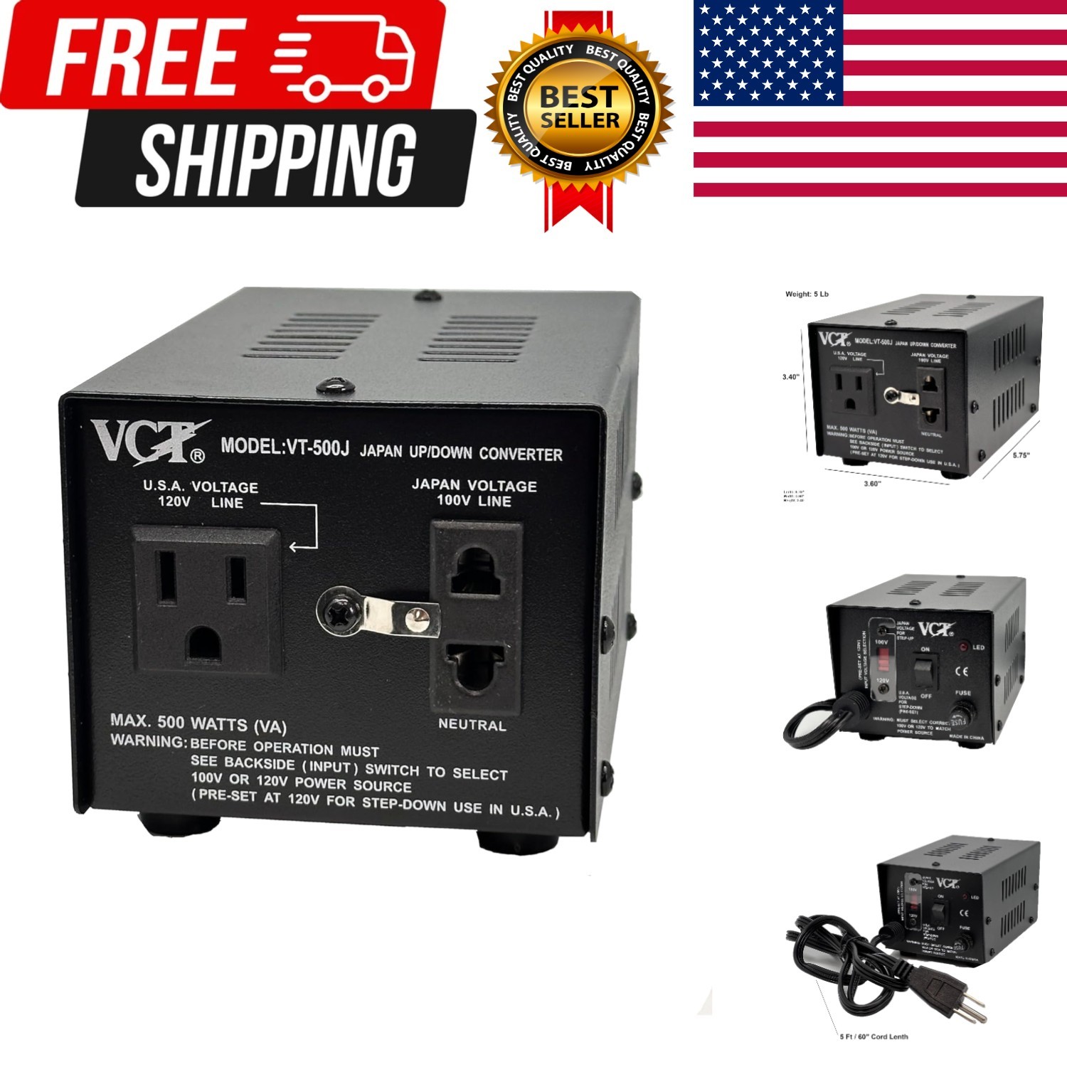 – Japanese Step Up/Down Voltage Transformer Converts Japan 100 Volts To 110V …
