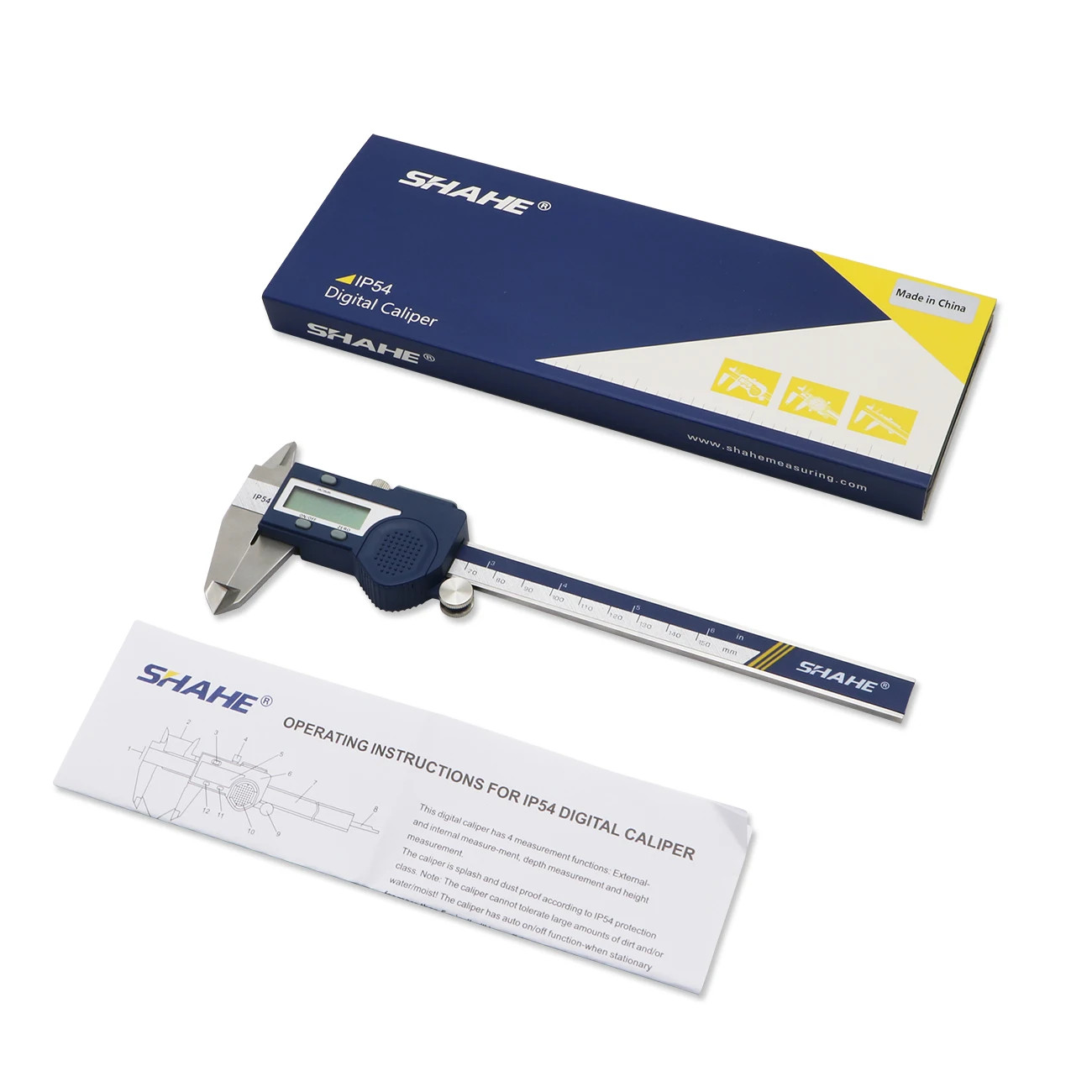 SHAHE Digital Caliper 8 Inch 200mm Hardened Stainless Steel Electronic LCD