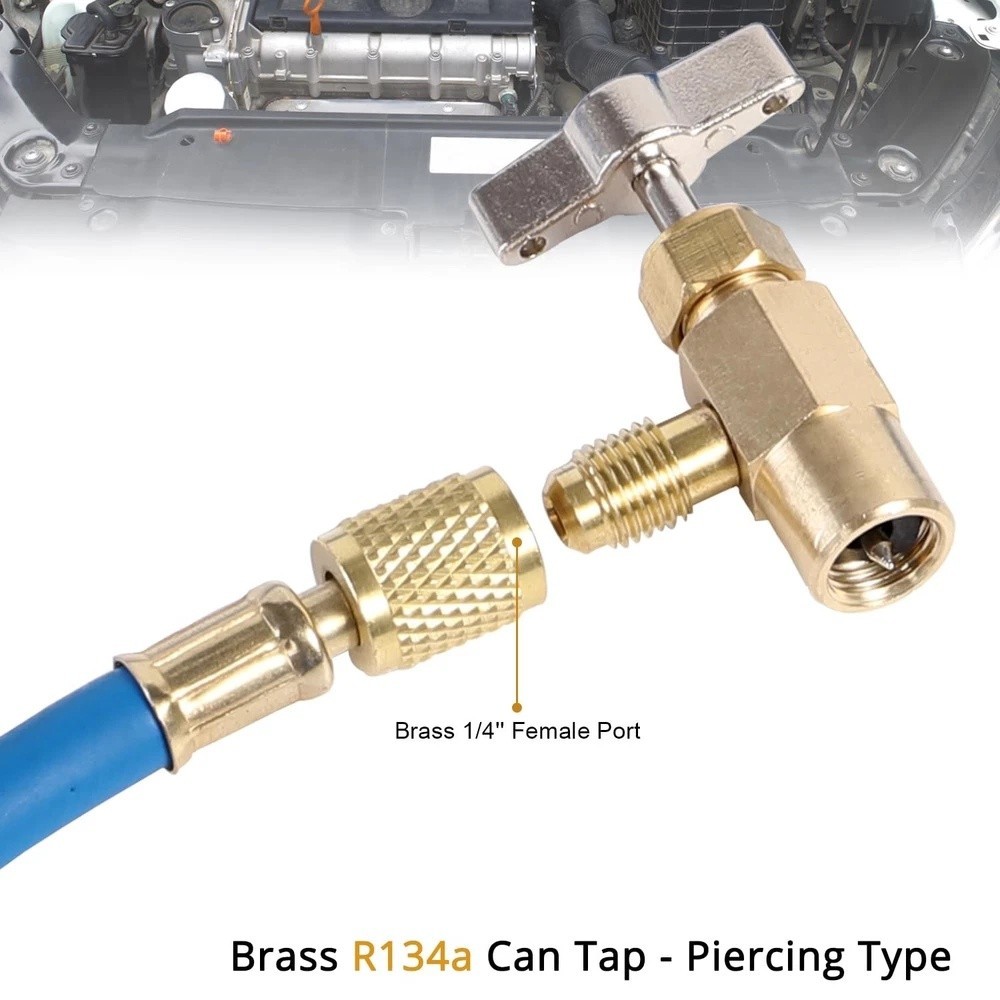 Ystool Ac U Charge Hose With Gauge Car Refrigerant R134a Recharge Tool