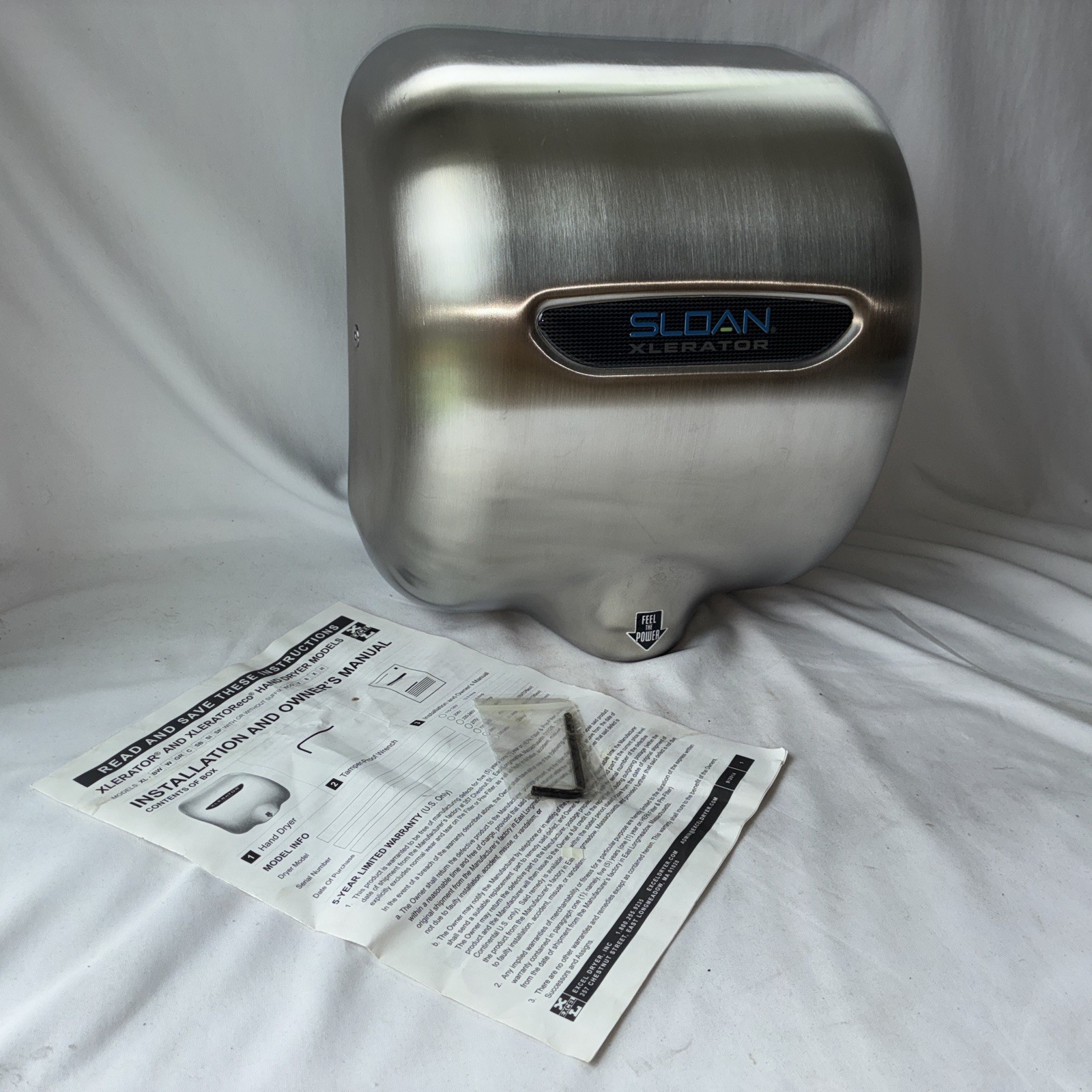 SLOAN XLERATOR MODEL EHD-501-SS WALL MOUNTED Automatic Hand Dryer