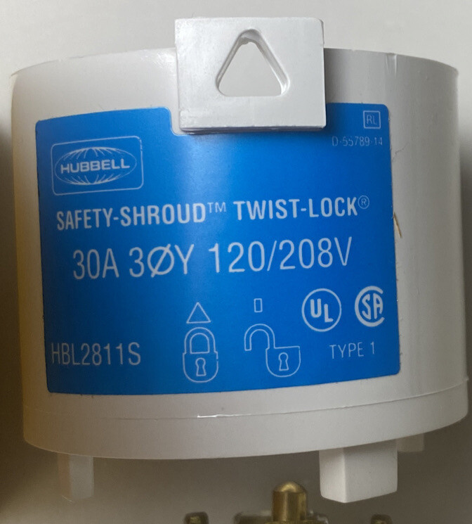 HUBBELL HBL2811S Plug,120/208VAC,30A,L21-30P,4P,5W,3PH