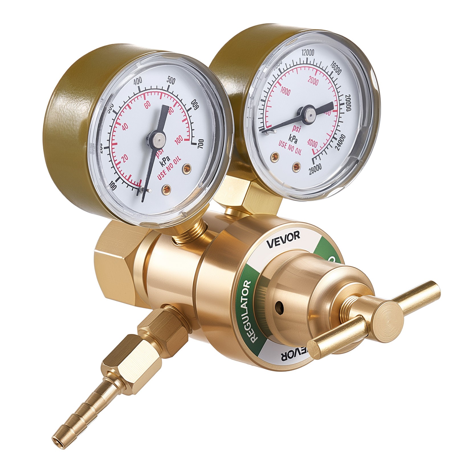 VEVOR Oxygen Regulator 0-4000PSI Welding Gas Gauge with CGA-540 Inlet Connection