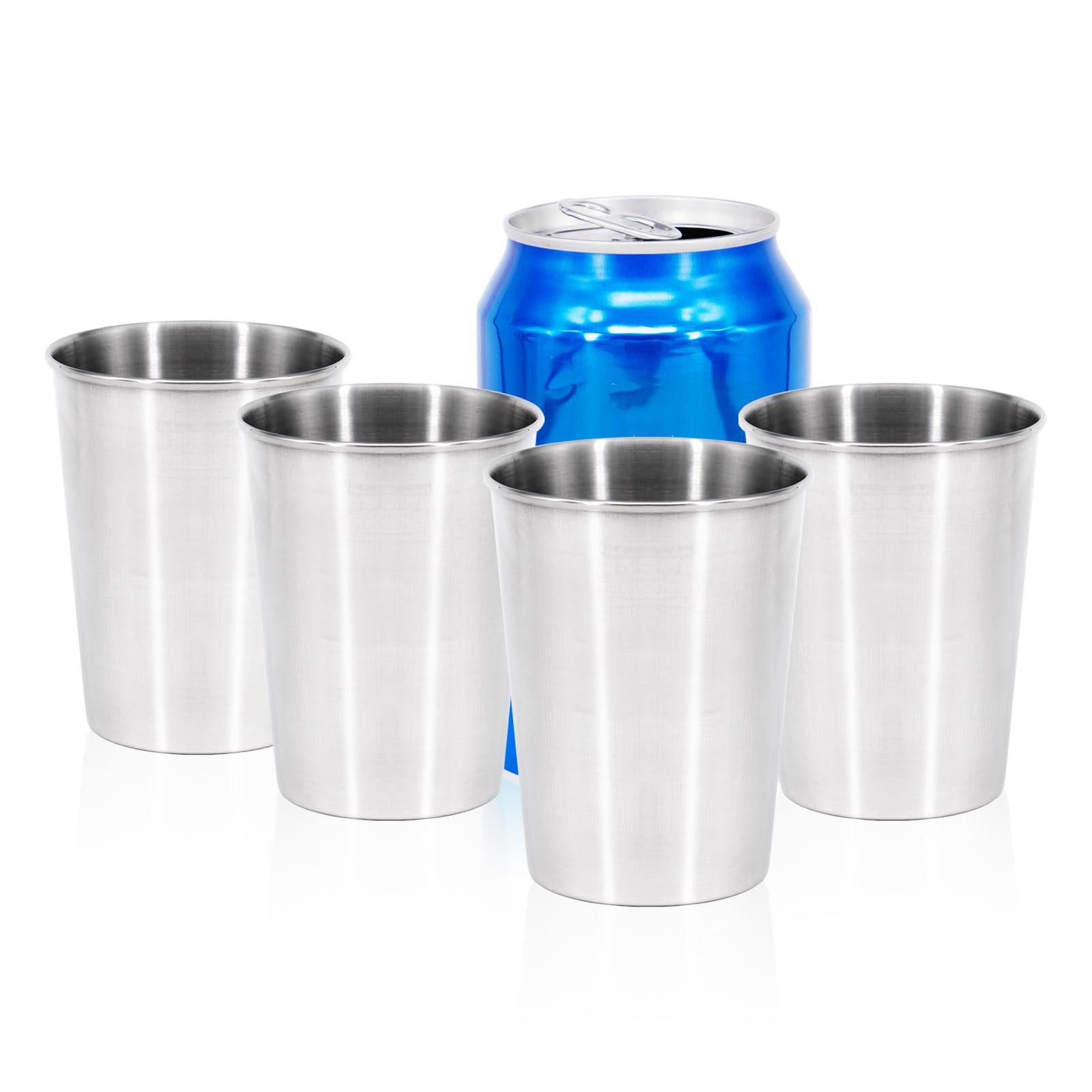 4Pack 6oz Small Stainless Steel Cups, BPA Free Healthy Pint Drinking Cups Met…