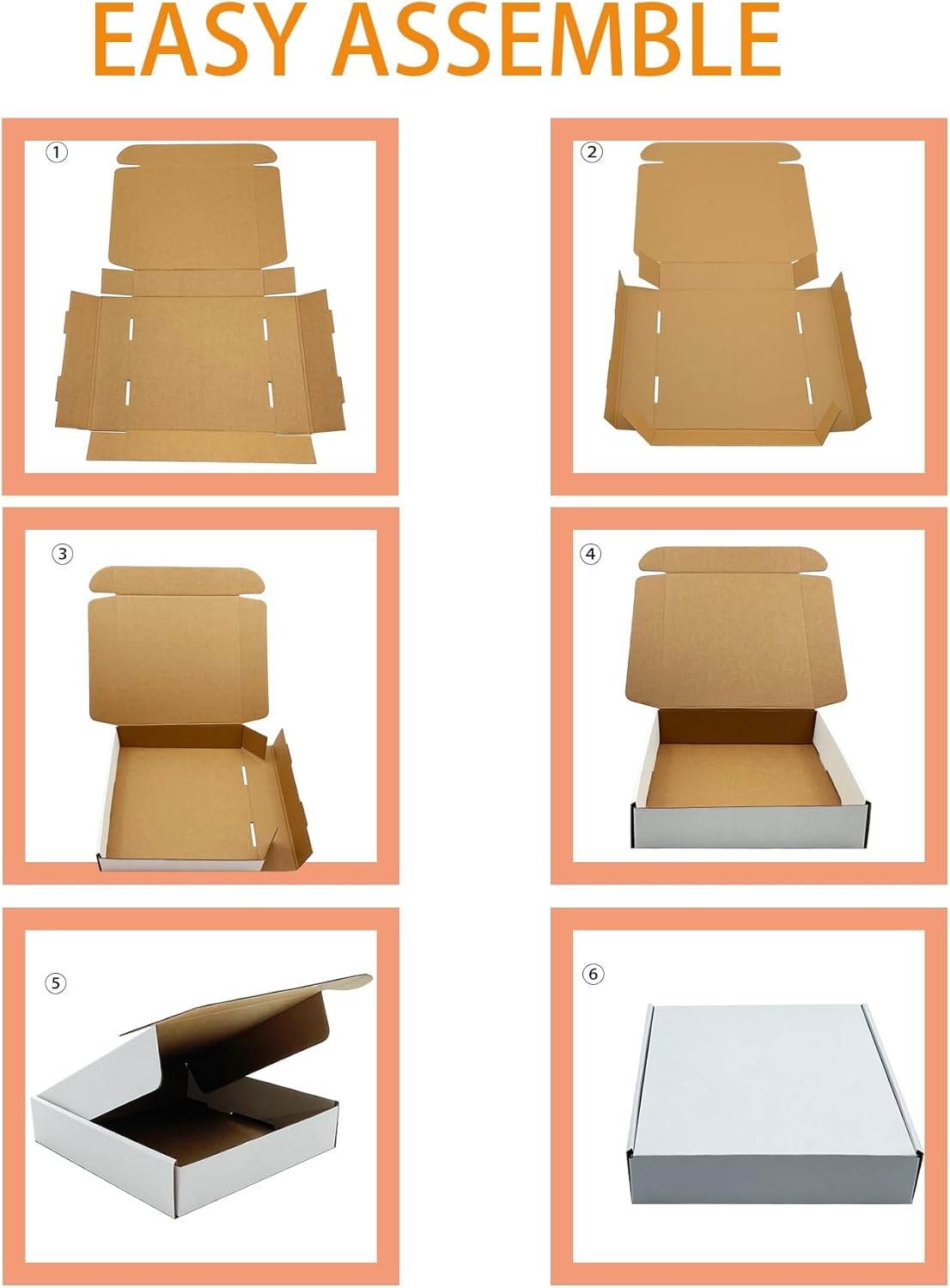 13x11x2 Inches Shipping Boxes Set of 25,White inches, White
