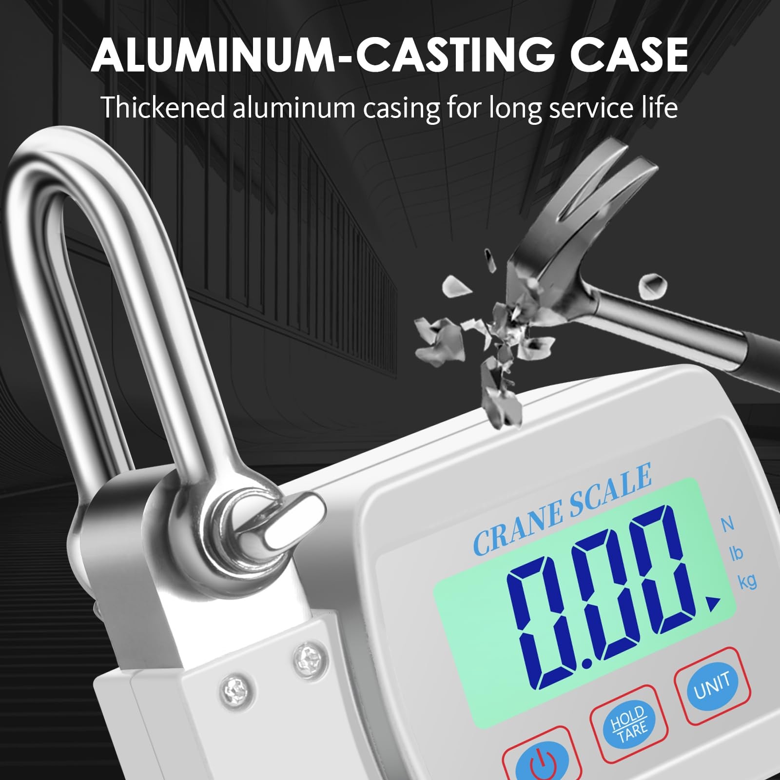 1100lbs 500kg Digital Crane Scale, Heavy Duty Hanging Scale with Backlit LCD,…
