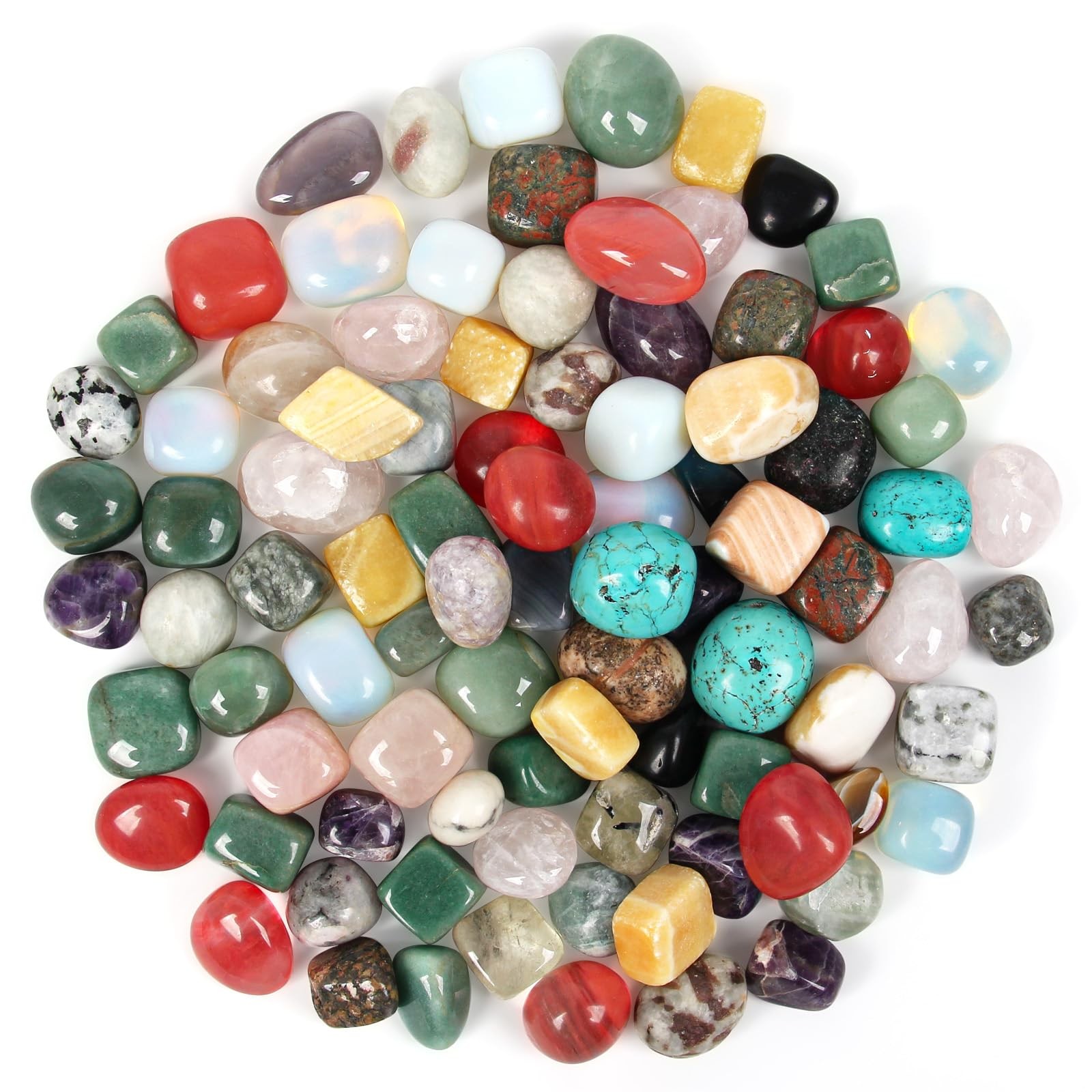Orientrea 3.5Lb Warm Color Mixed Large Tumbled Crystal Stones Bulk 1-1.3 Approx