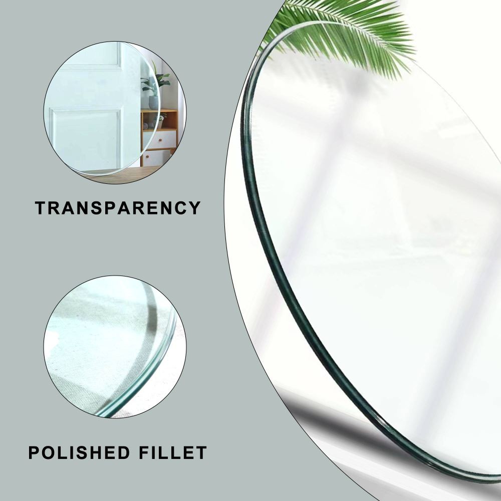 27.95 Inch Round Tempered Clear Glass Table Top Replacement Plate
