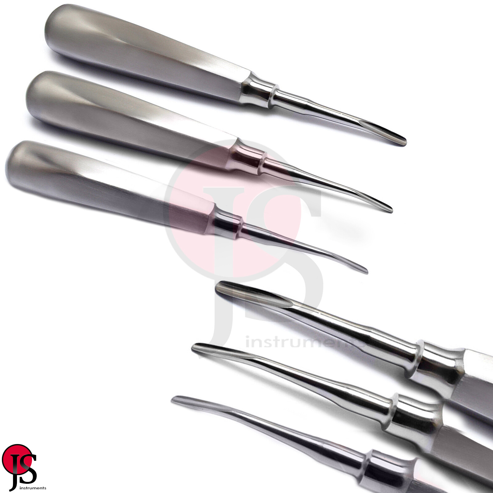 Dental Surgical Luxation Root Elevator Instrument Kit Straight and Curved New