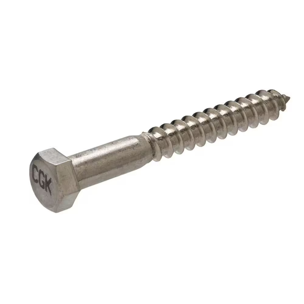1/4 In. X 6 In. Stainless Steel 304 Hex Drive Hex Head Lag Screw (5-Pack)
