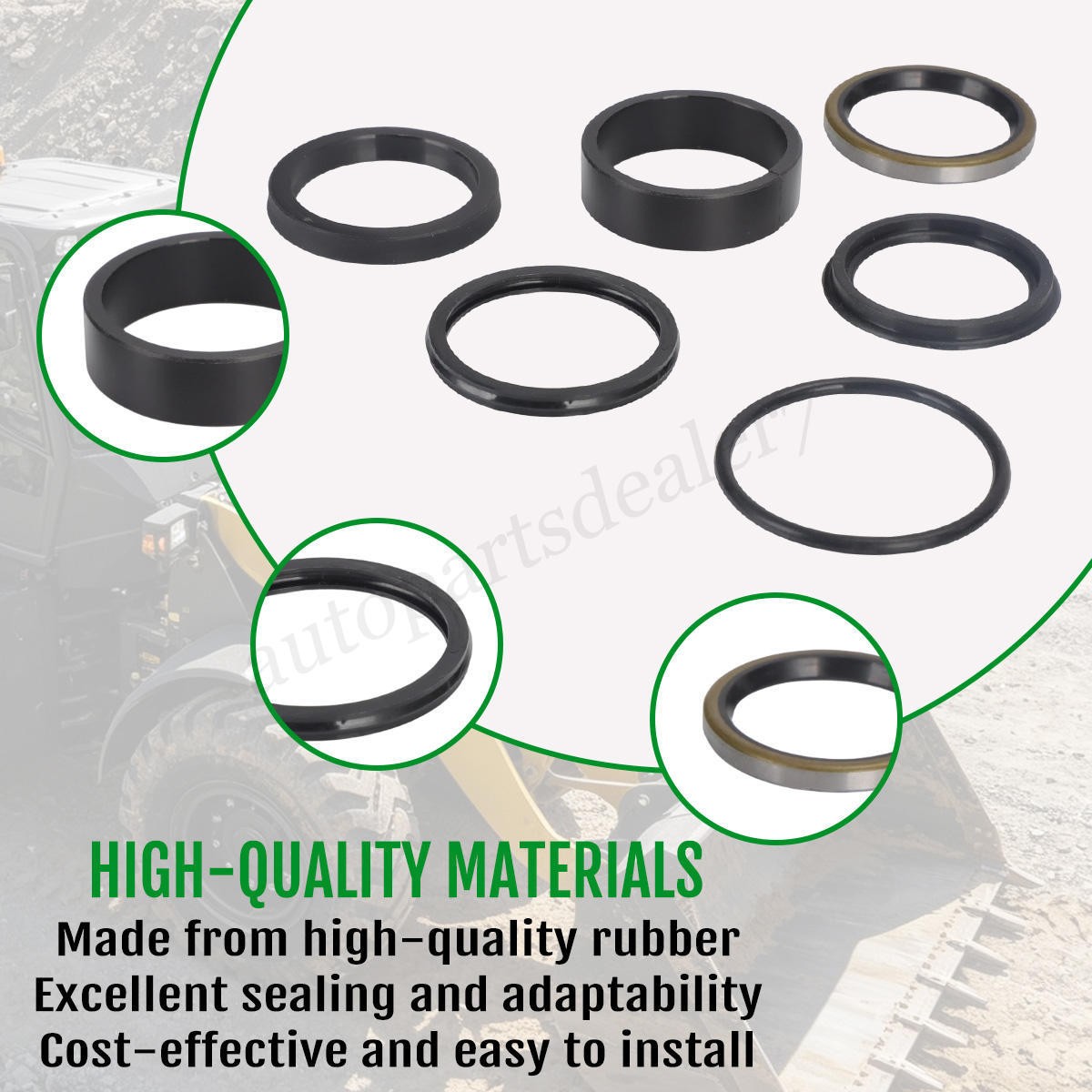 Lift Cylinder Seal Repair Kit for Ford New Holland 7106 7108 7308 & CASE IH L130