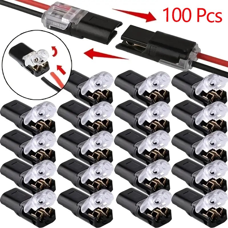 10~100pcs Double-Wire Plug-in Connector,Cable Clamp with Locking Buckle,AWG18-22
