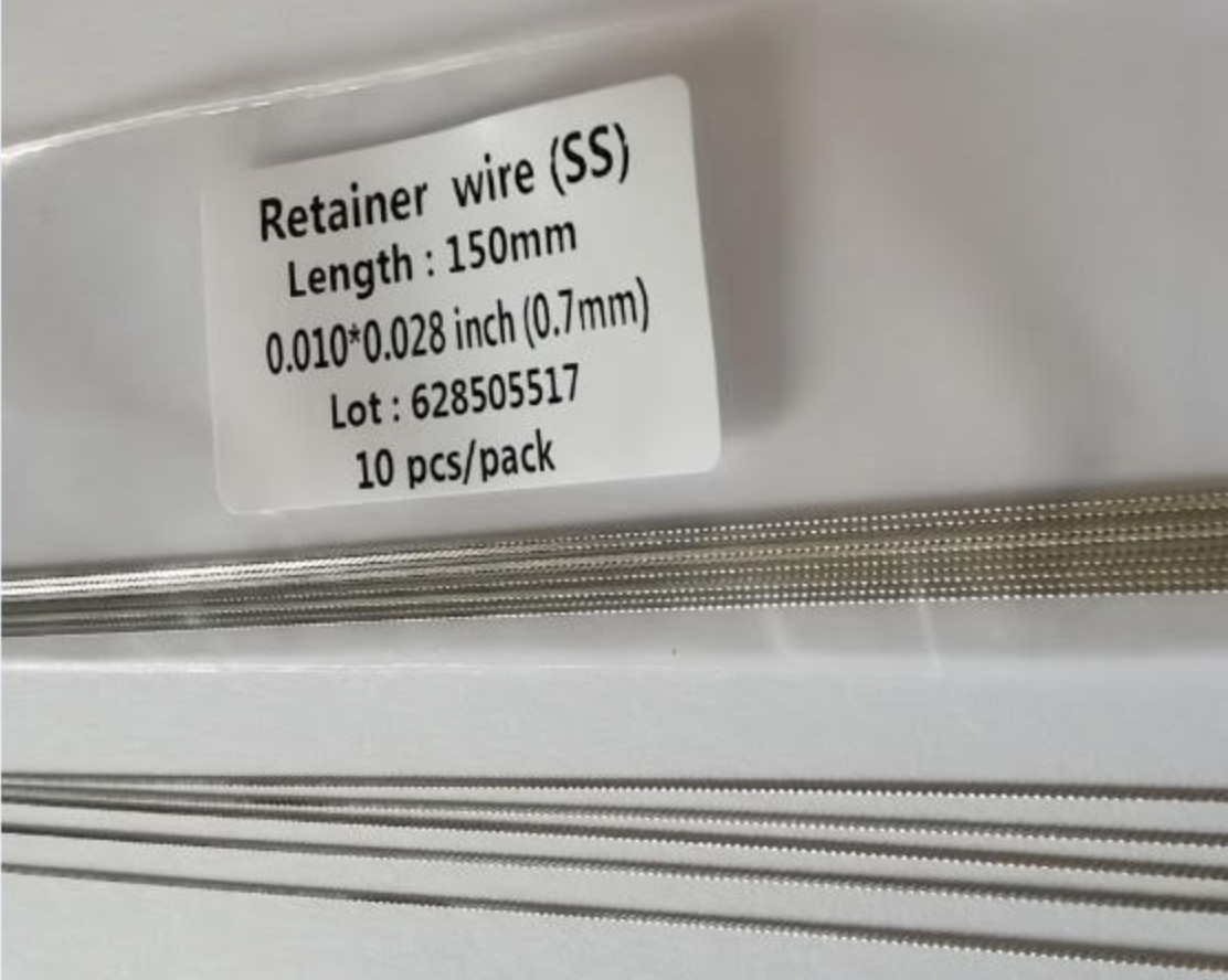 Ortho Lingual Wire Retainer Stainless Steel Flat Twist Wires 0.010 x 0.028 150mm