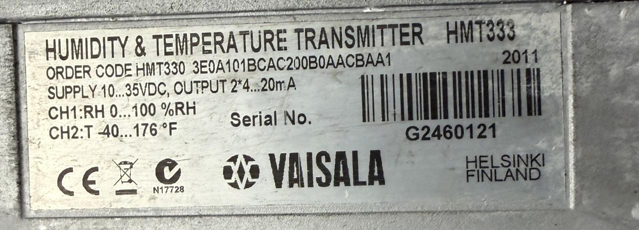 Vaisala HMT333 HMT330 Series Humidity & Temperature Transmitter 10-35VDC