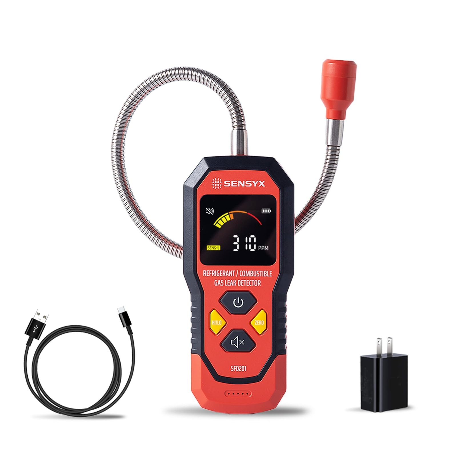 Rechargeable HVAC Refrigerant Leak Detector & Gas Finder for A/C and Auto