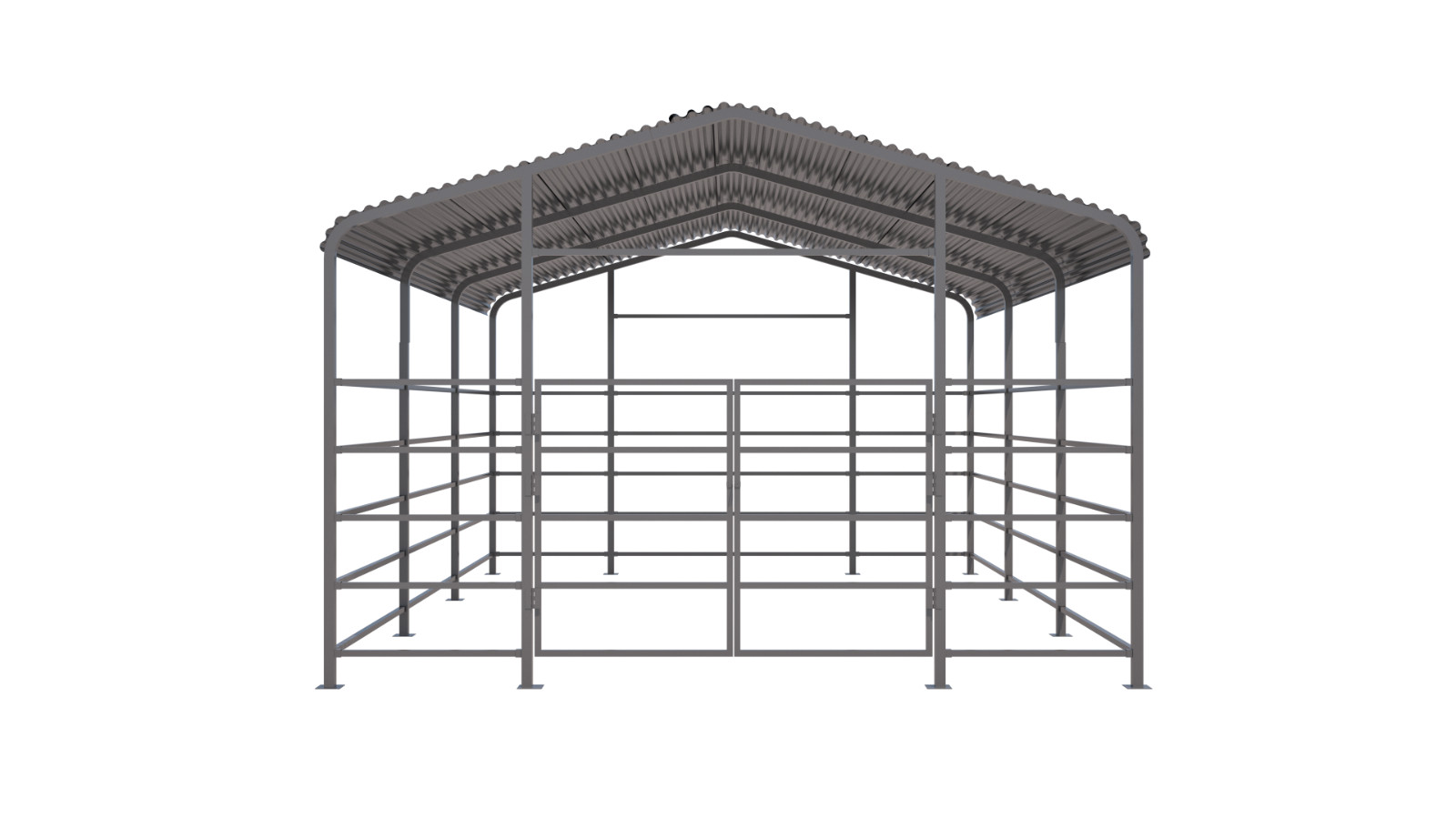13x20ft Galvanized Metal Livestock Shelter Heavy-Duty Cattle Barn Animal Shade