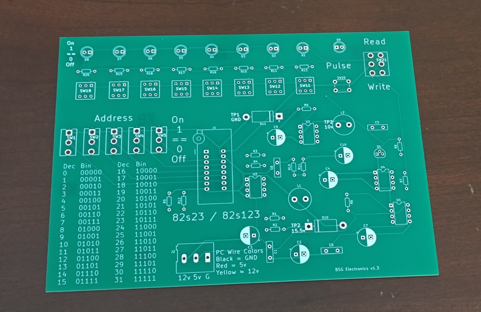 PCB for DIY PROM Programmer 82s123 82s23 74s288 74s188 Board ONLY version 1.5